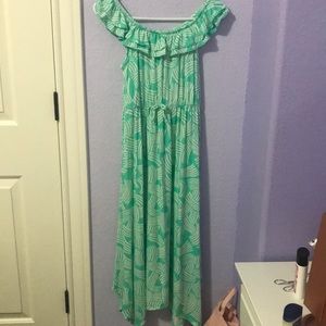 Off the shoulder Green long flowy dress girls vacation girls dress